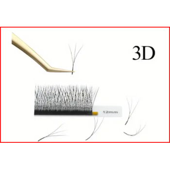 cils  bouquets pré-fait (W)  3D 0.07 C  mixte de haute qualité.
